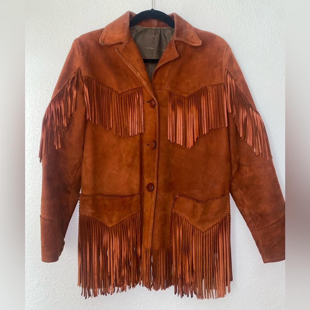 Fringe leather jacket